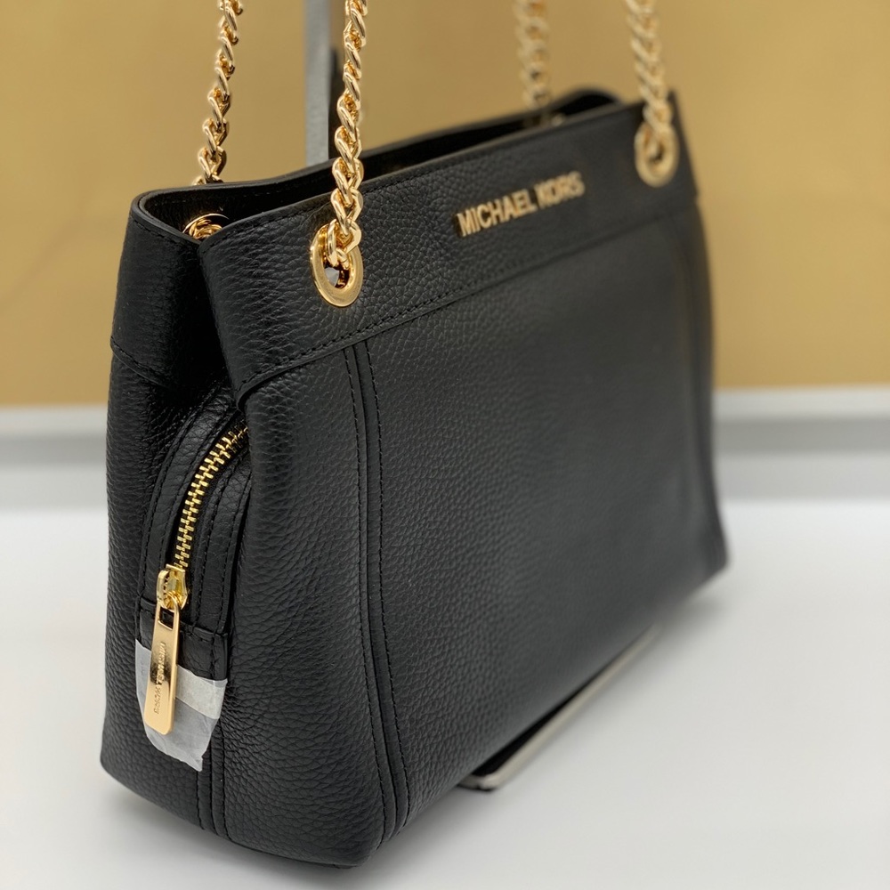 MICHAEL KORS JET SET ITEM MD CHAIN MESSENGER BLACK - Picture 2 of 16